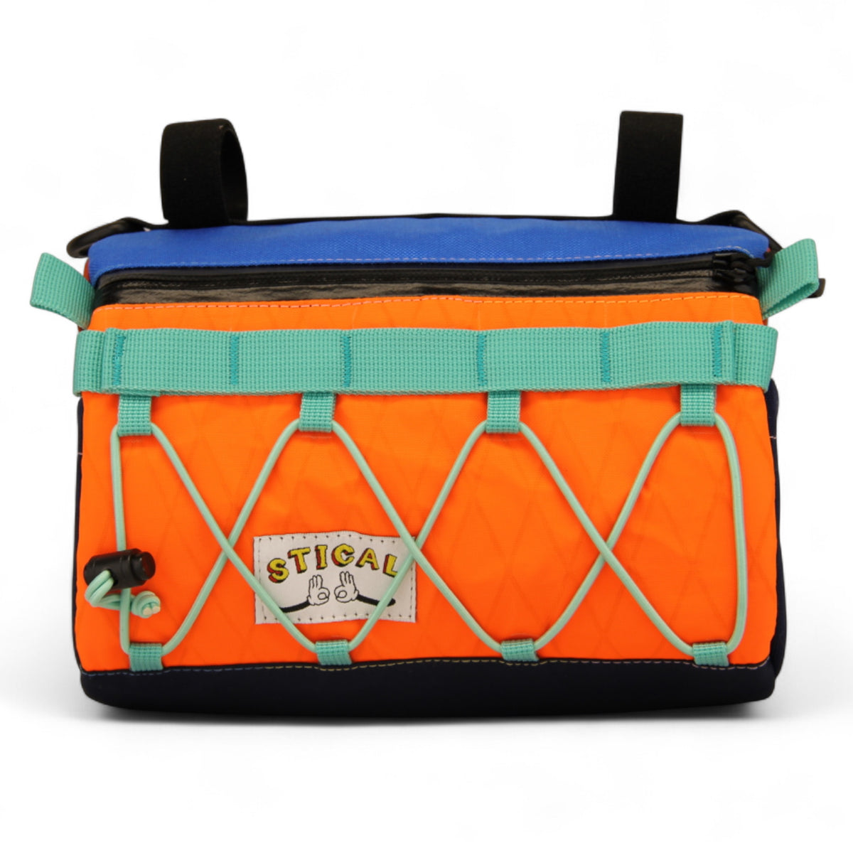 Torba na kierownicę STICAL - front pomarańczowy, X-Pac, Cordura, widok z przodu