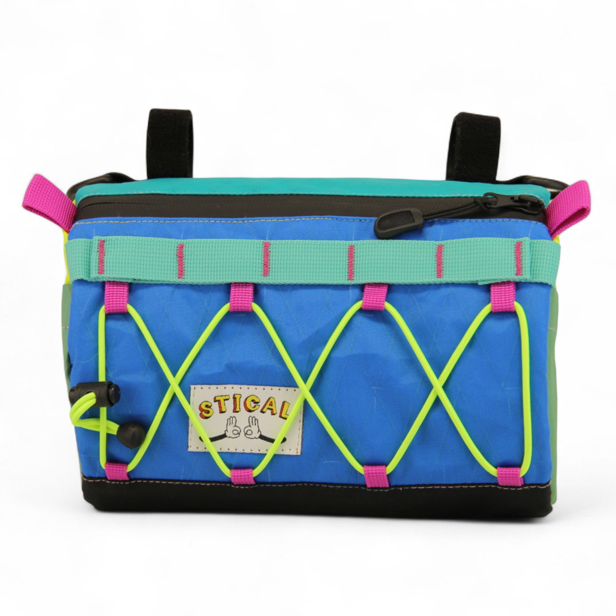 Torba na kierownicę STICAL - front niebieski blue, X-Pac, widok z przodu