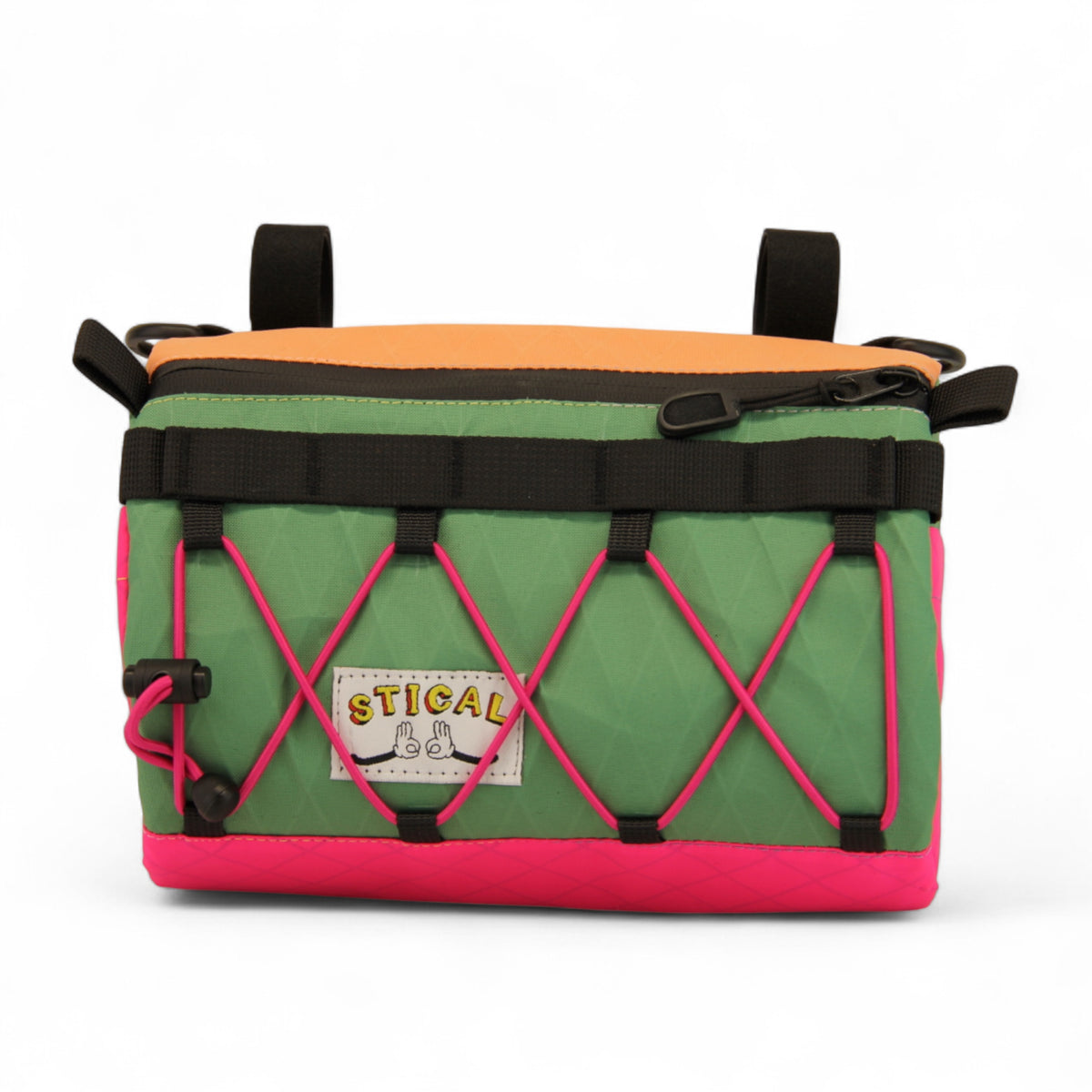 Torba na kierownicę STICAL - front zielony, green, X-Pac, widok z przodu