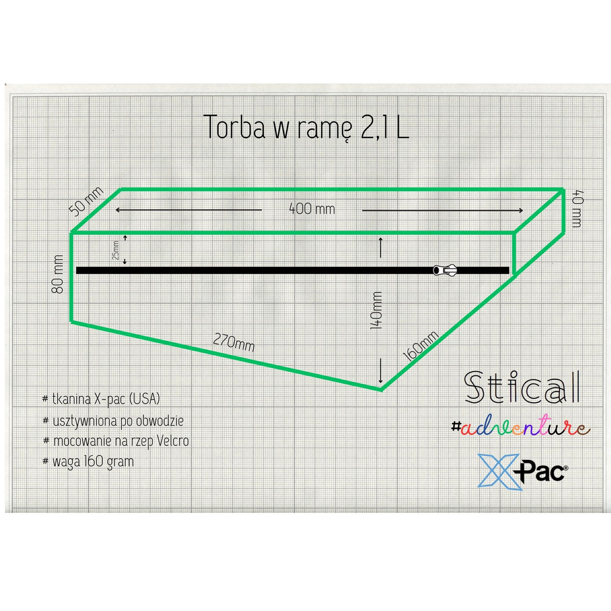 Torba w ramę 2,1 L - Half Frame Bag HFB(A)1